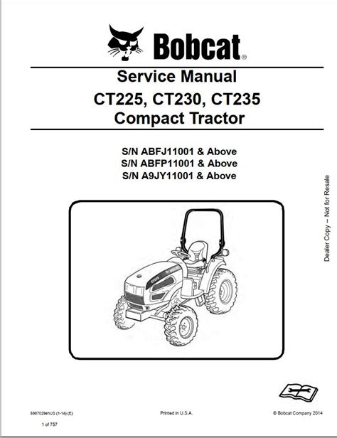 bobcat tractor repair manual